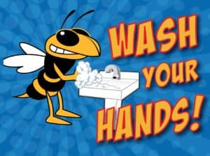 Wash Hands Poster Yellow Jacket
