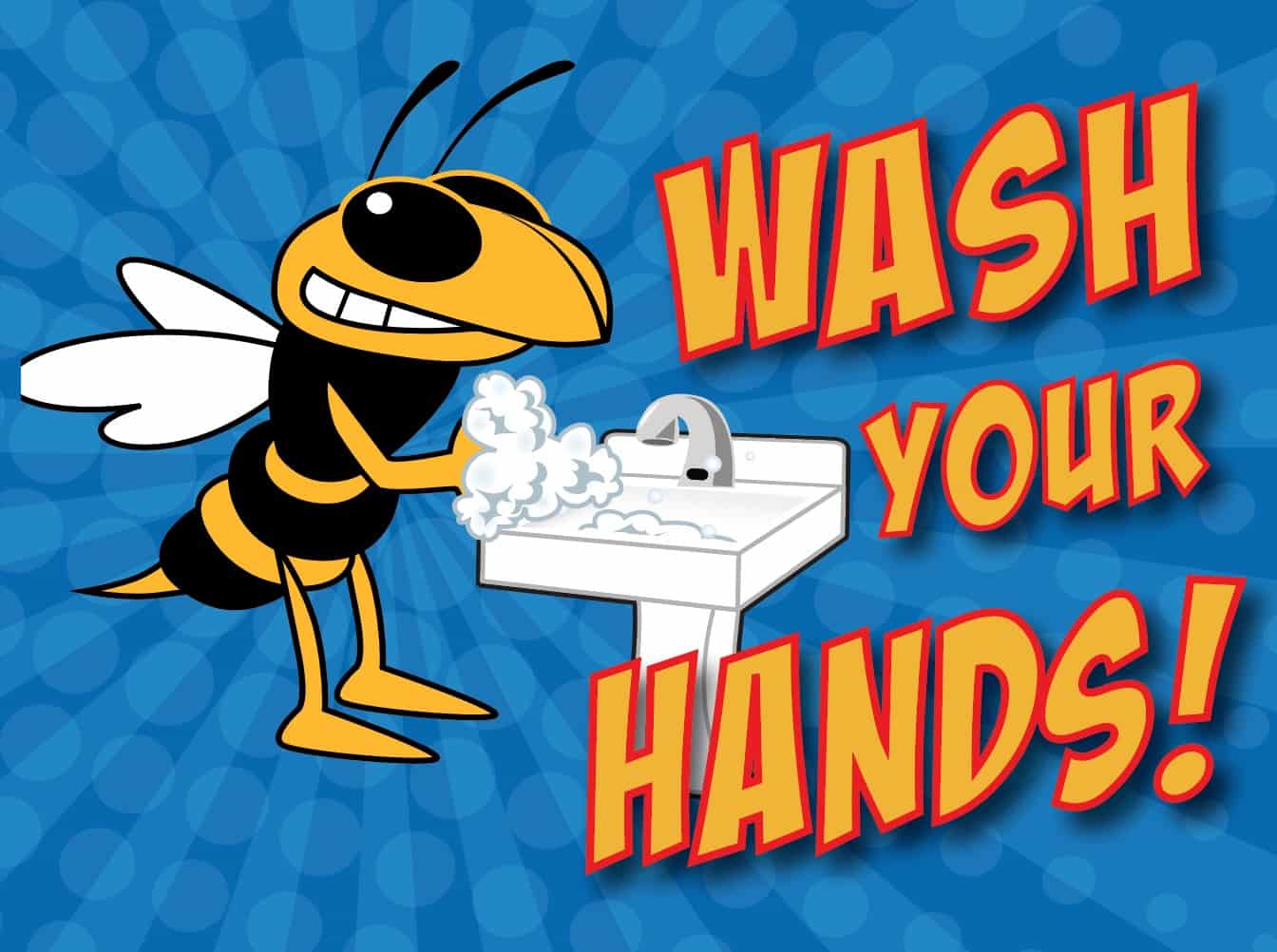 Wash Hands Poster Yellow Jacket