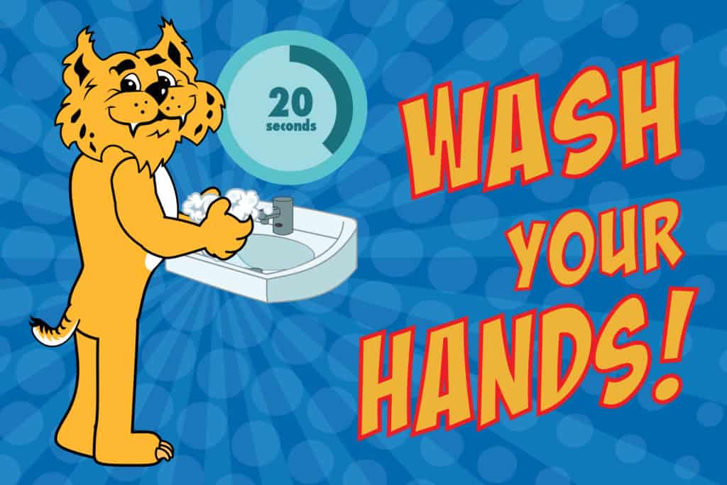 Wash Your Hands Bobcat Poster