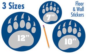 Bear Paw Print Floor Stickers