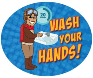 Wash Your Hands Sticker Pilot