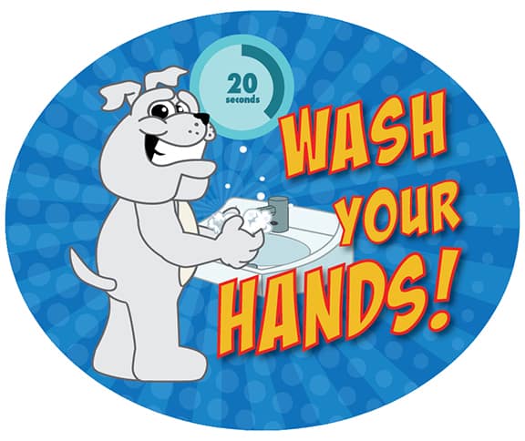 Wash Hands Sticker Bulldog