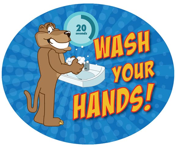 Wash Hands Sticker Cougar