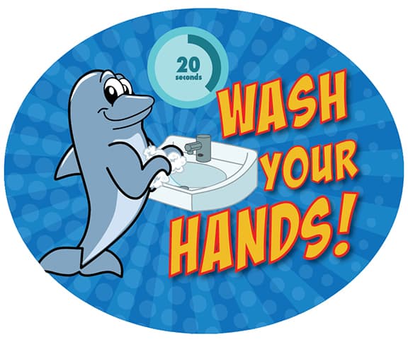 Wash Hands Sticker Dolphin
