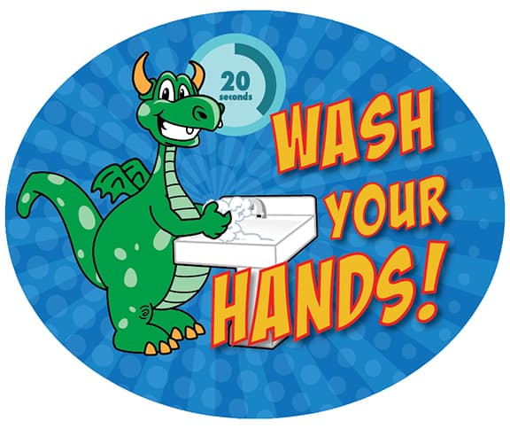 Wash Hands Sticker Dragon