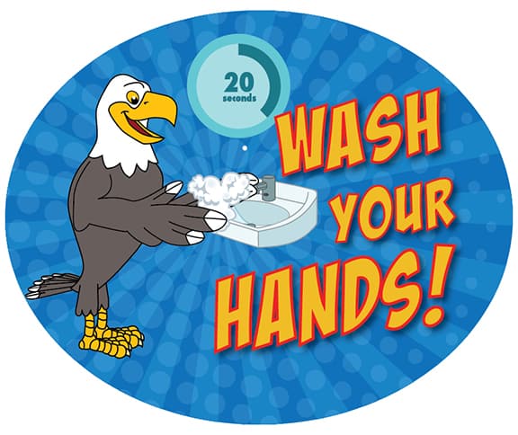 Wash Hands Sticker Eagle 2