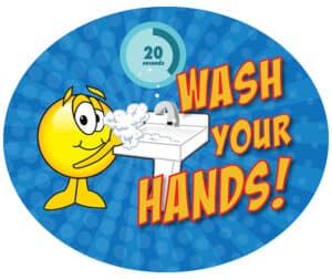 Wash Hands Sticker Smiley Face