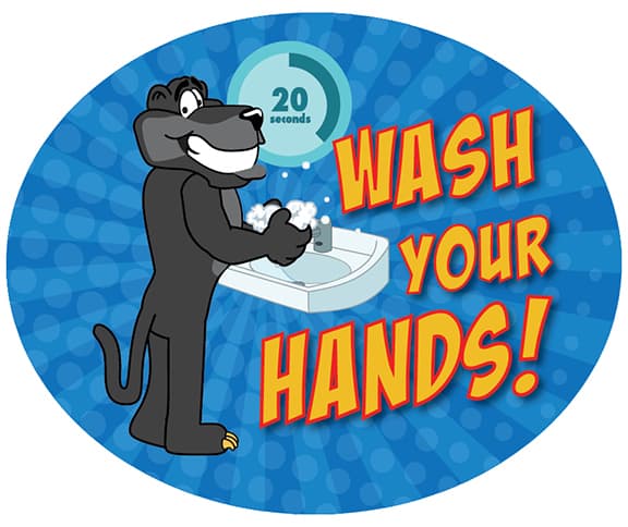 Wash Hands Sticker Panther