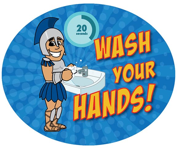 Wash Hands Sticker Titan Spartan Trojan