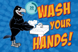 Raven Wash Hands Poster