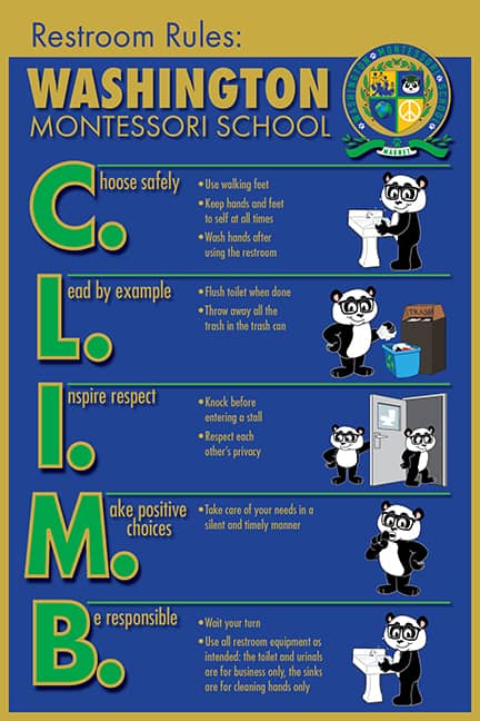 PBIS Restroom Rule Poster Panda