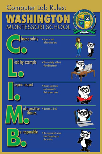 PBIS Computer Lab Rule Poster Panda