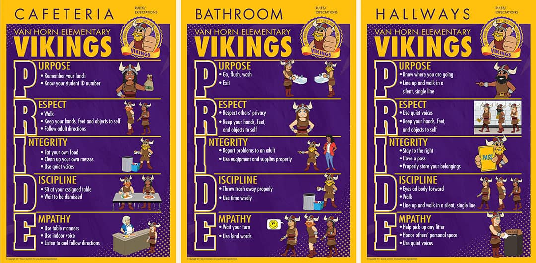 Rules Posters PBIS Viking PRIDE