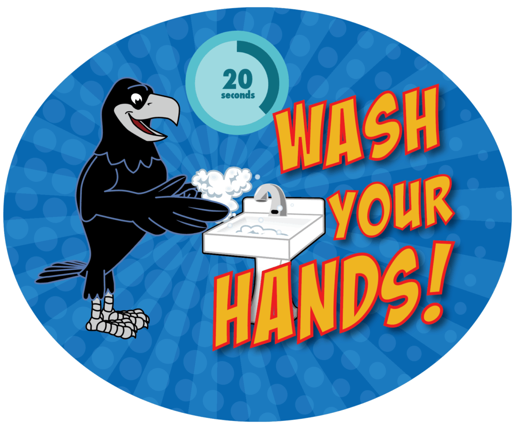 Wash Your Hands Sticker Raven
