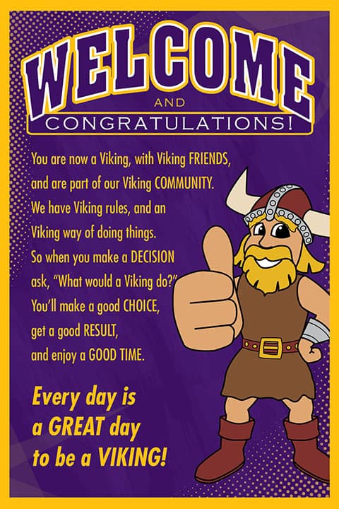 Viking Mascot Welcome Poster