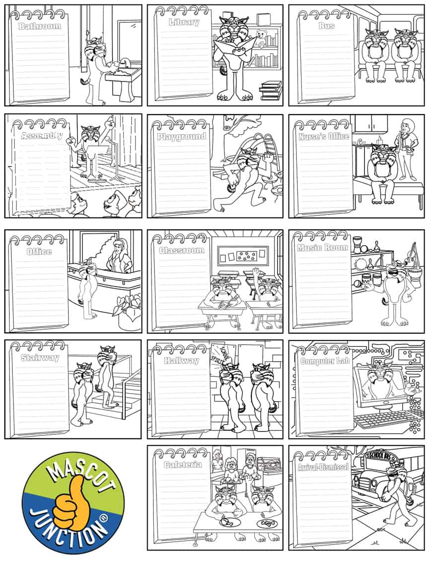 Coloring Sheets / Activity Pages - Mascot Junction