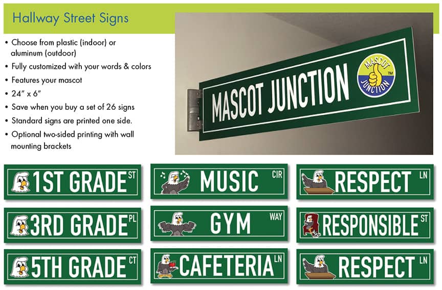 Hallway Street Signs School Graphics