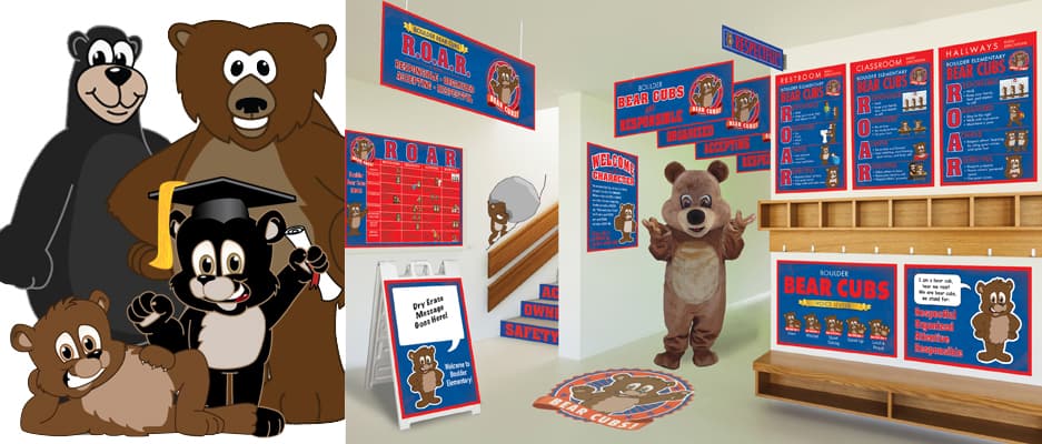 Bear Mascot - Posters, Banners & Signs