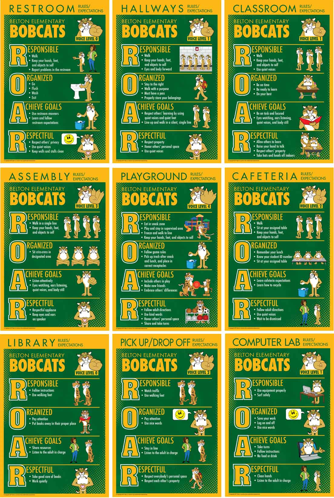 Rules Posters Bobcat PBIS