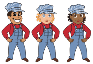 Engineer Mascot Railroad Train Logo Clip Art