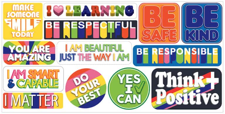 Positive Message Stickers (Wall) - Mascot Junction