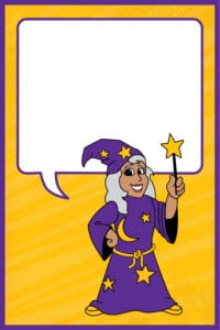 School Welcome Sign Dry Erase Wizard Mascot