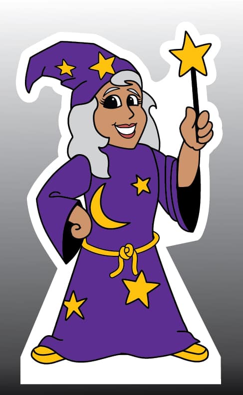 Life Sized Cardboard Cut Out Wizard Mascot