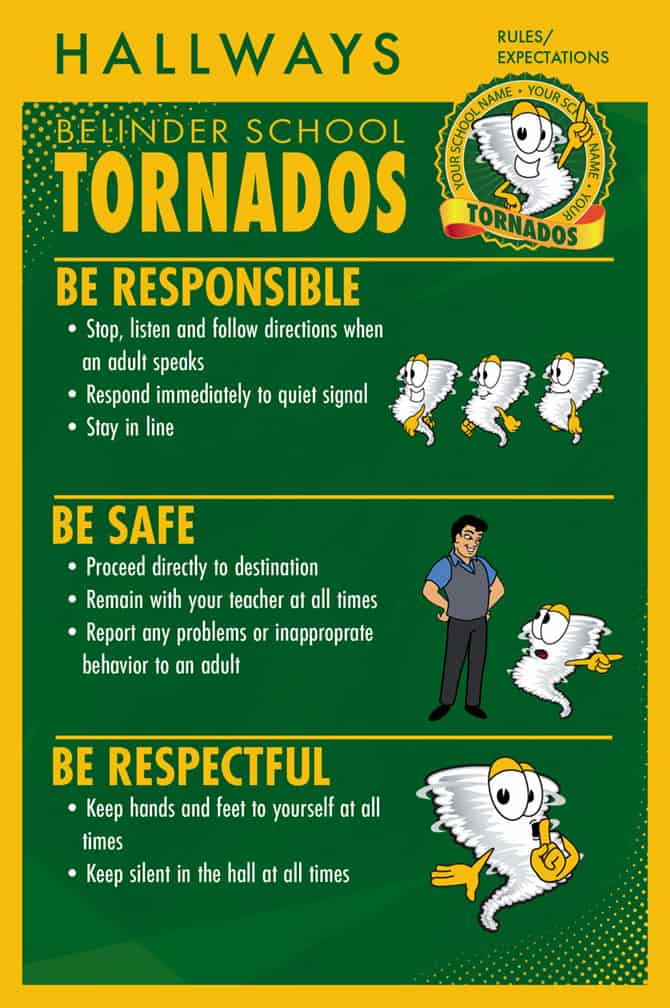 Rules Poster Hallway Tornado