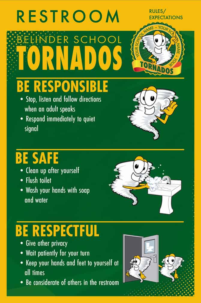 Rules Poster Restroom Tornado