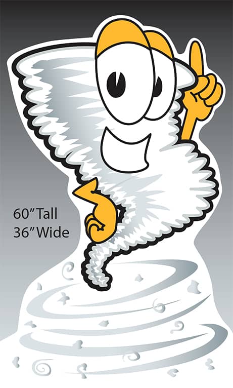 Standee Cut-Out Tornado Mascot