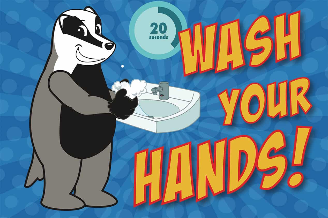 Wash-Your-Hands-Badger-Poster