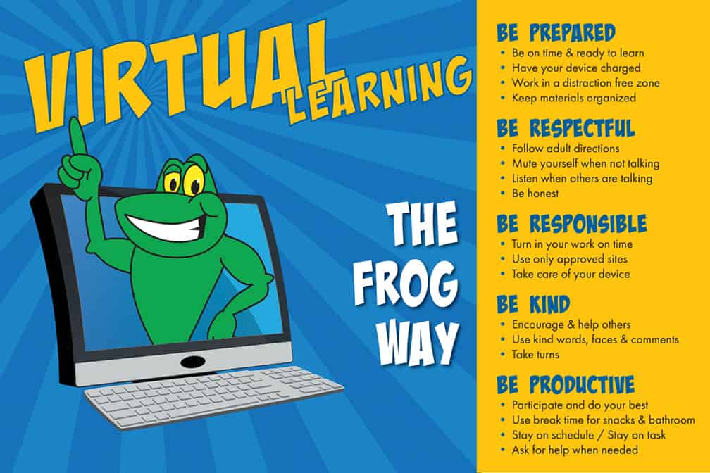 Virtual Learning Poster Frog