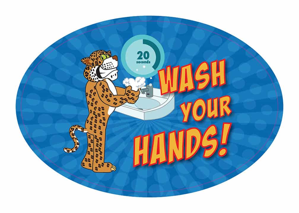 Wash Hands Sticker Jaguar