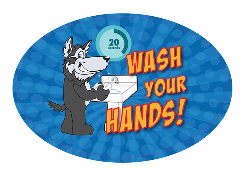 Wash Hands Sticker Husky