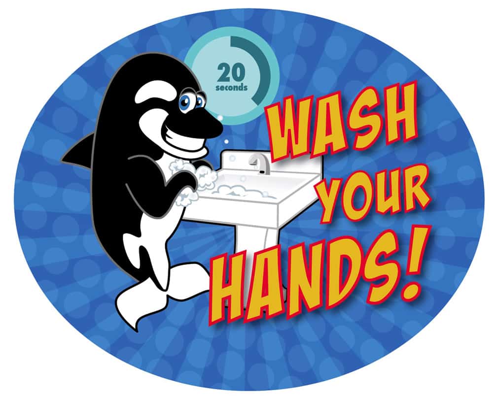 Wash Hands Sticker Orca-Killer Whale