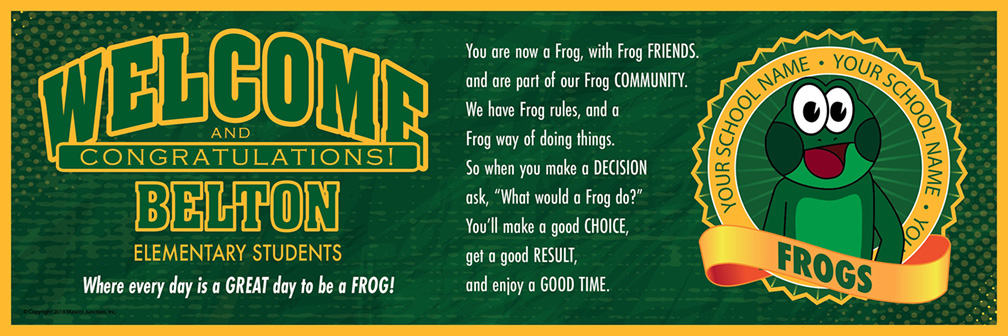 Welcome Message Banner Frog