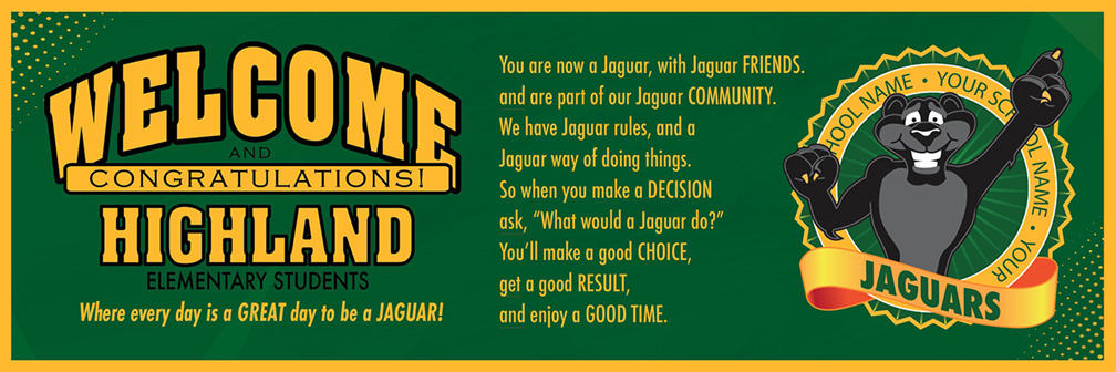 Welcome Message Banner Jaguar Black
