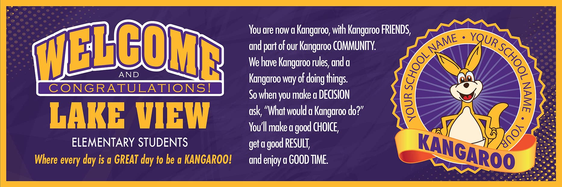 Welcome Message Banner Kangaroo