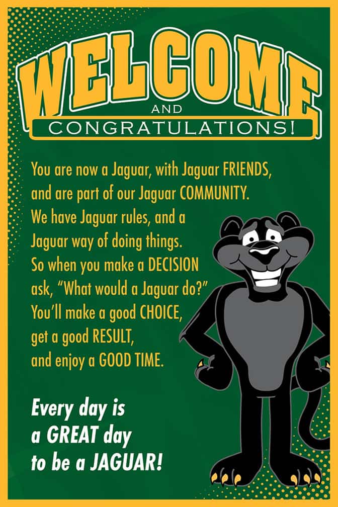 Welcome Poster Jaguar Black