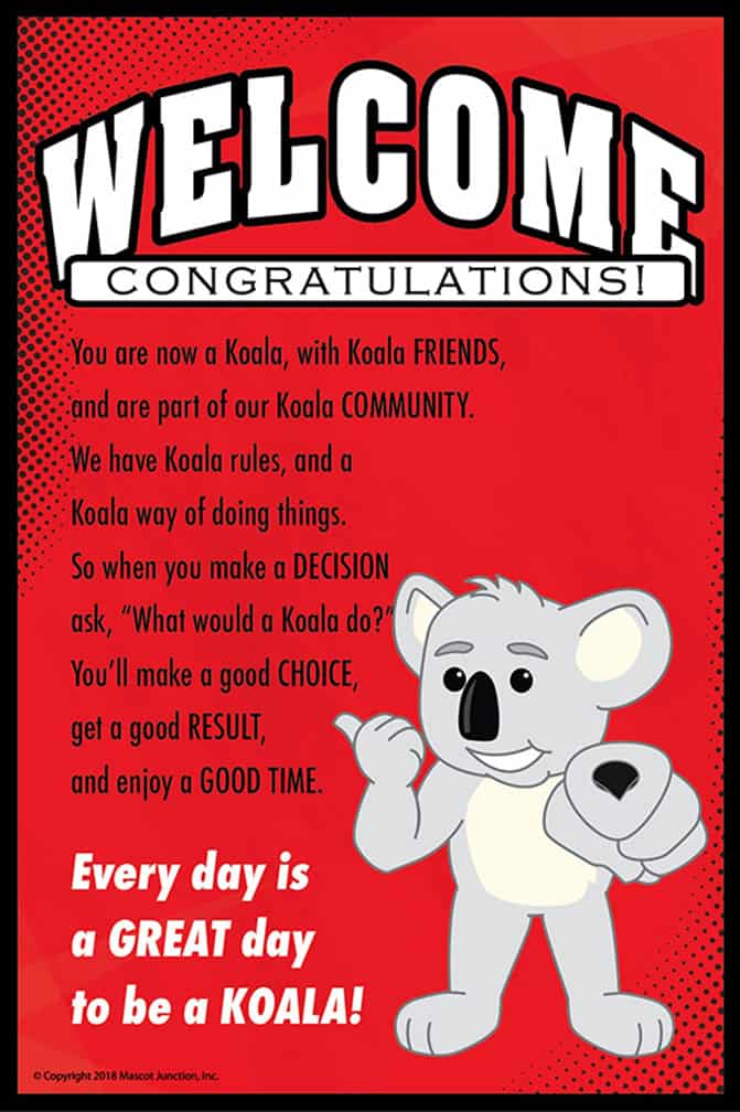 Welcome Poster Koala