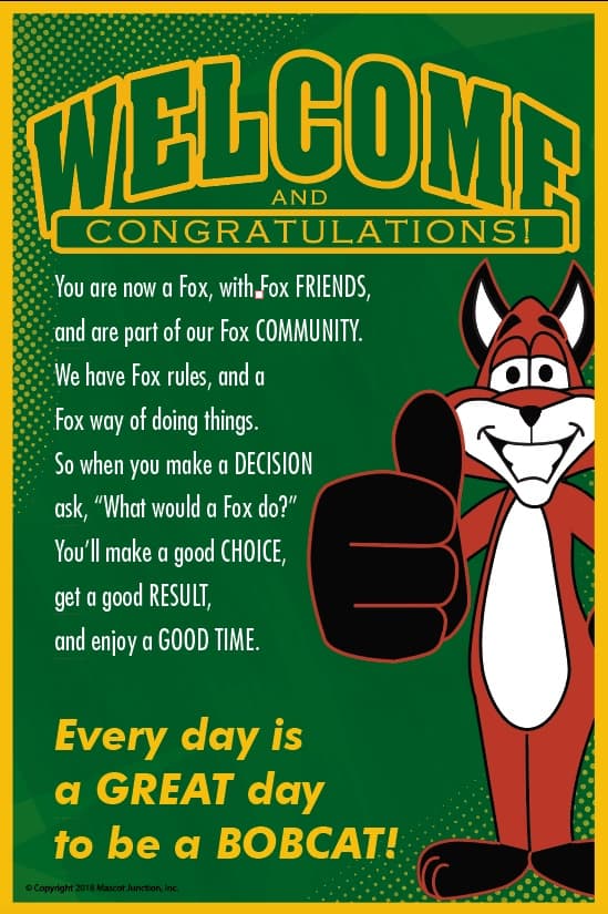 Welcome Message Poster Fox