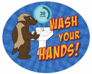 Wash Hands Sticker Wolverine