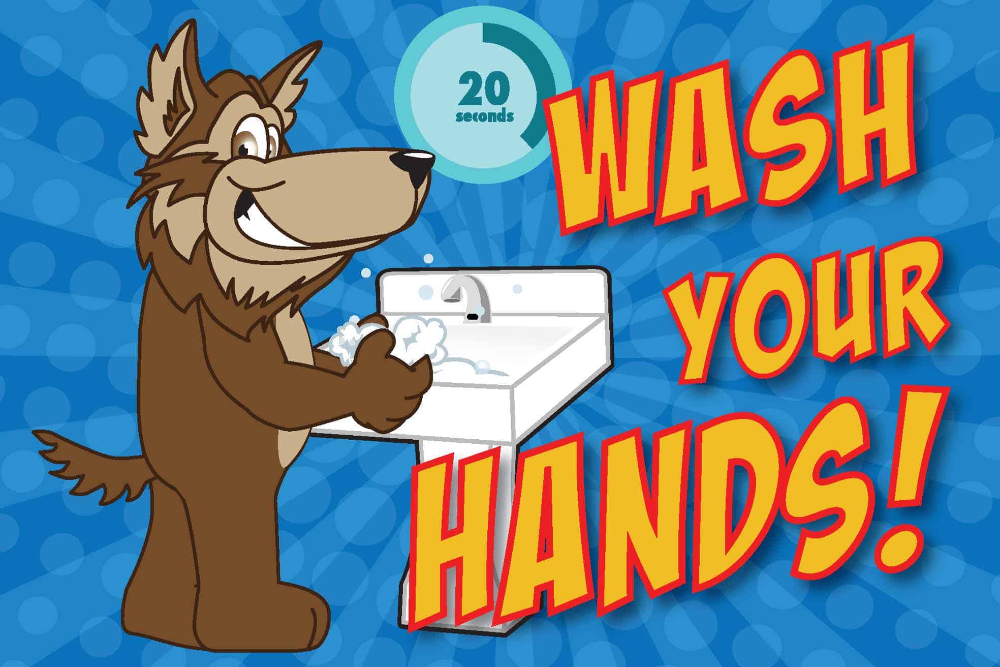 Wash Hands Poster Wolf