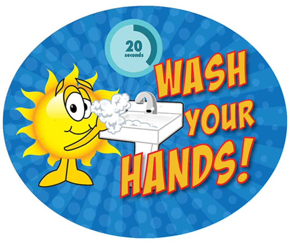 Wash Hands Sticker Sun Ray