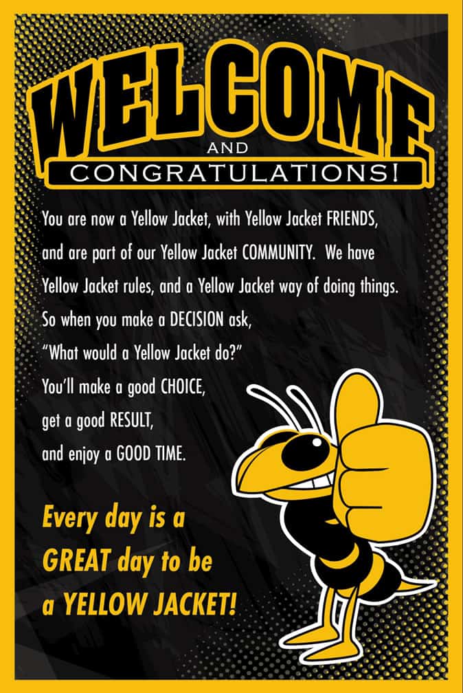 Welcome Poster Yellow Jacket