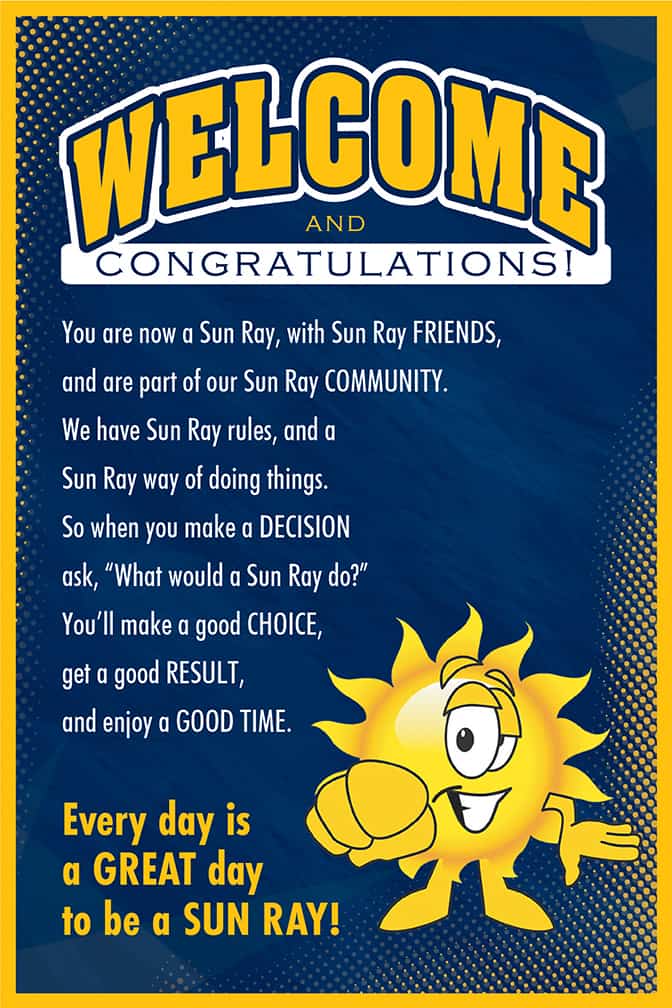 Welcome Poster Sun Ray