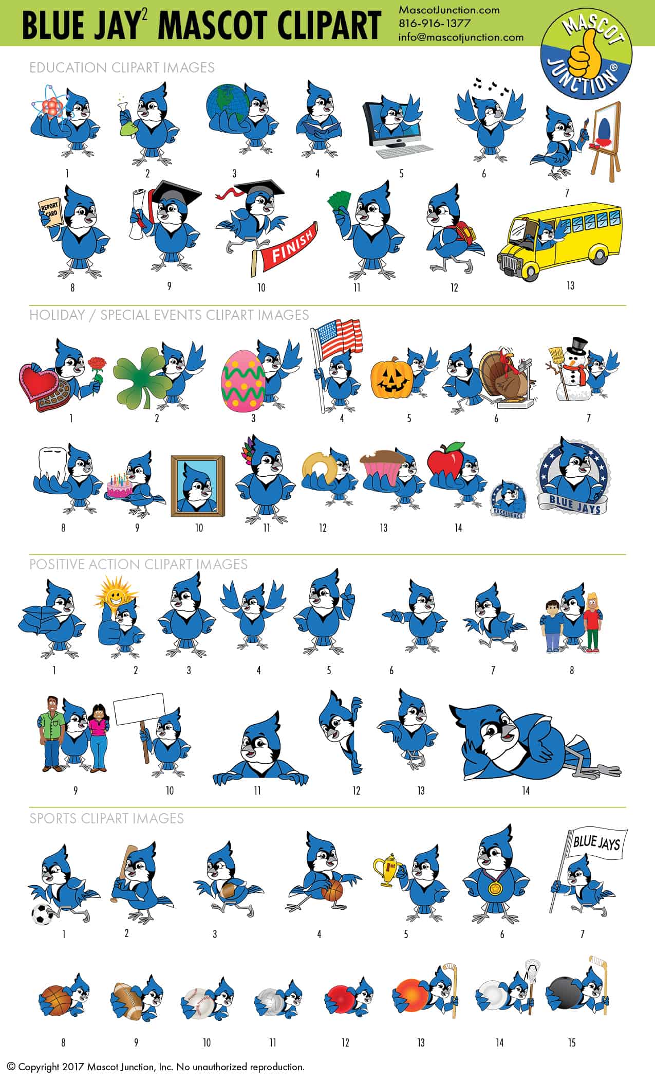 Blue Jay School Mascot Clipart