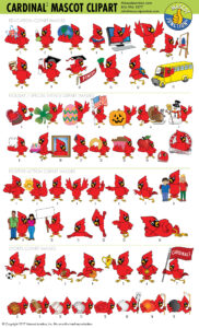 Cardinal School Mascot Clipart Illustrations