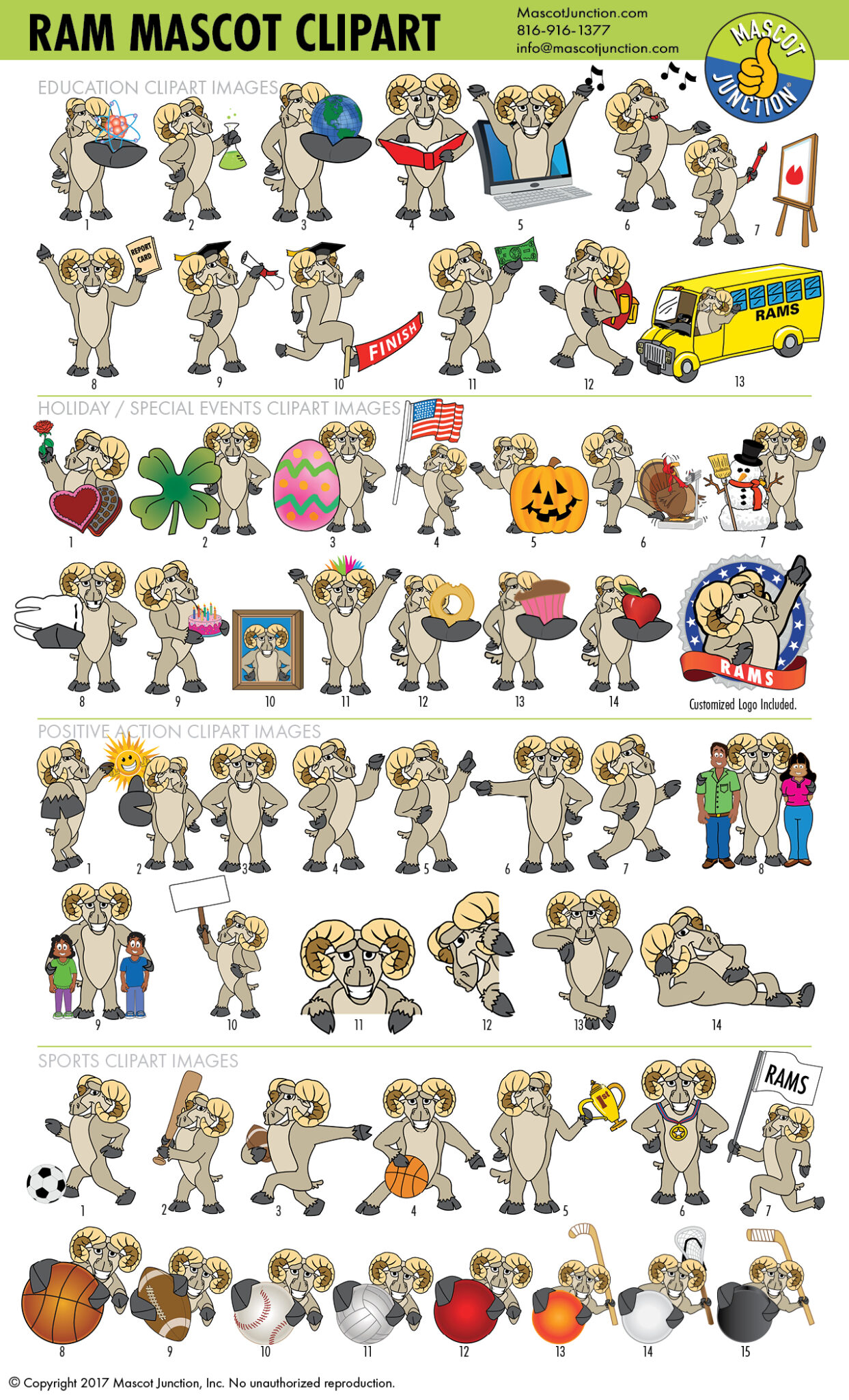 Ram Mascot Clipart - Mascot Junction