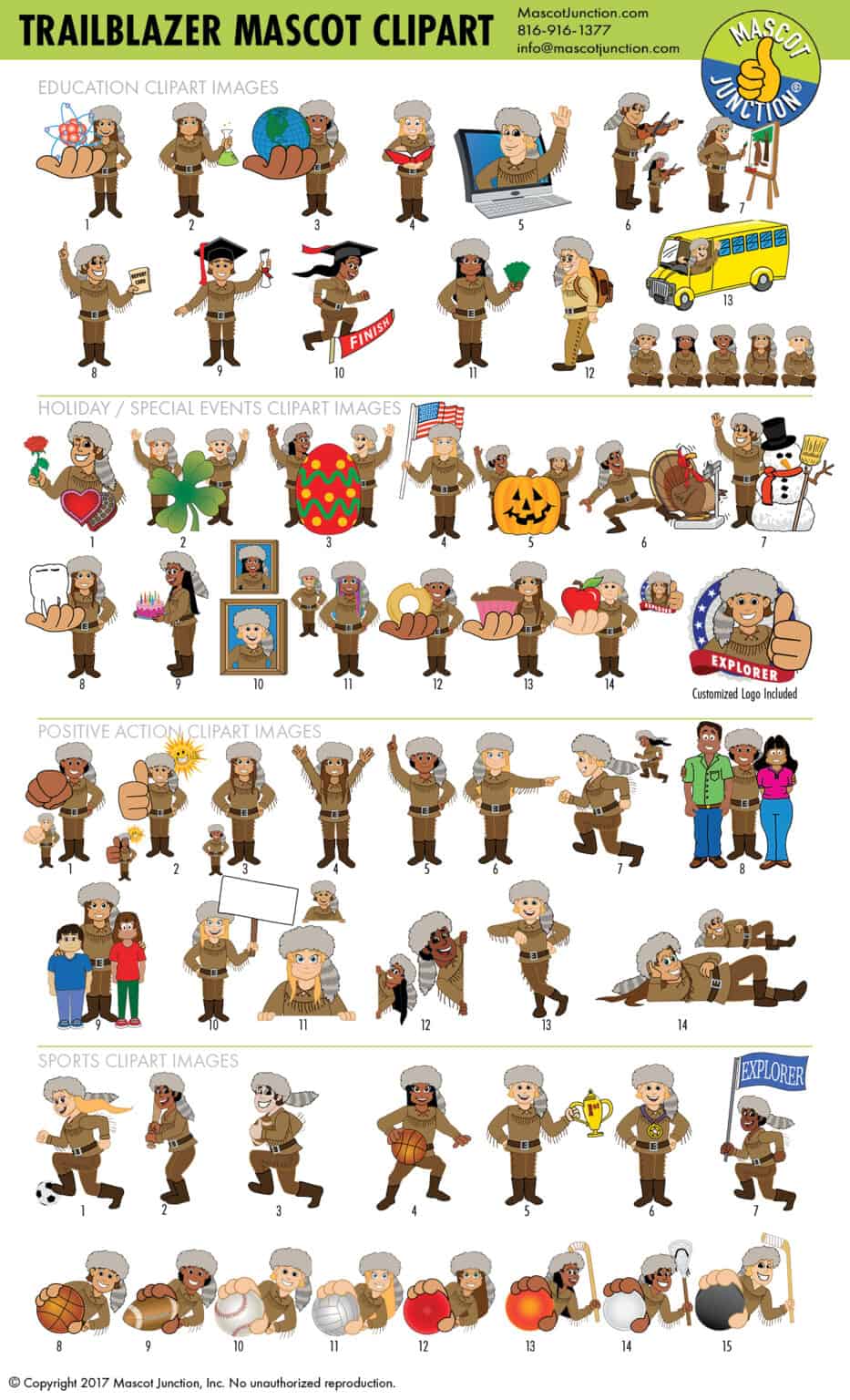 Trailblazer Mascot Clipart - Mascot Junction